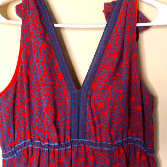 CHELSEA & VIOLET gorgeous bright red and blue printed maxi dress. Size Med - Picture 12 of 12